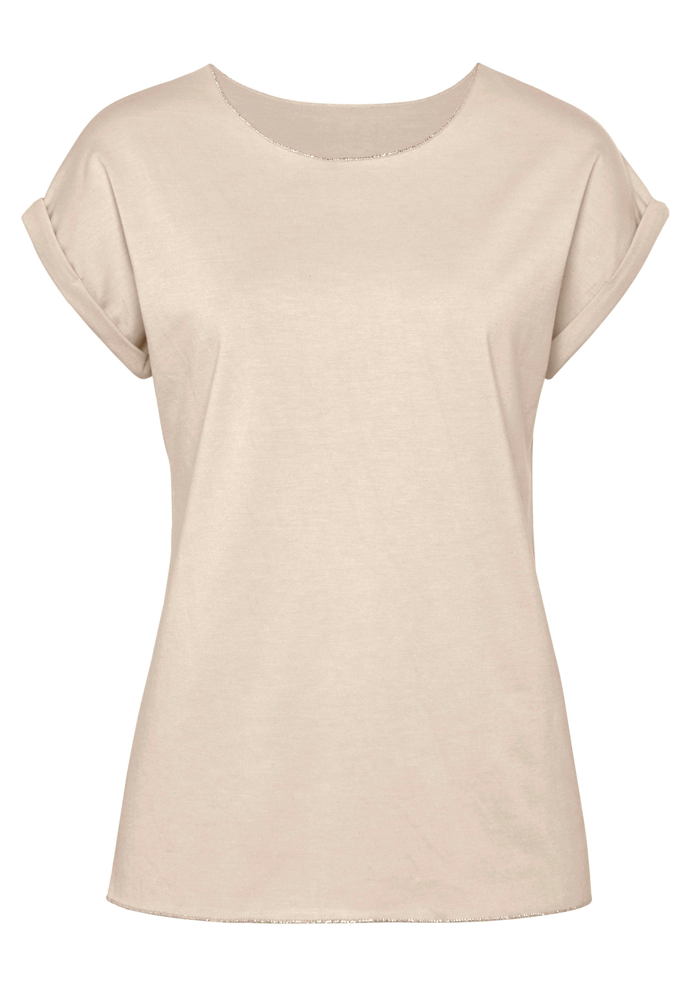 T-shirt LASCANA en beige : devant
