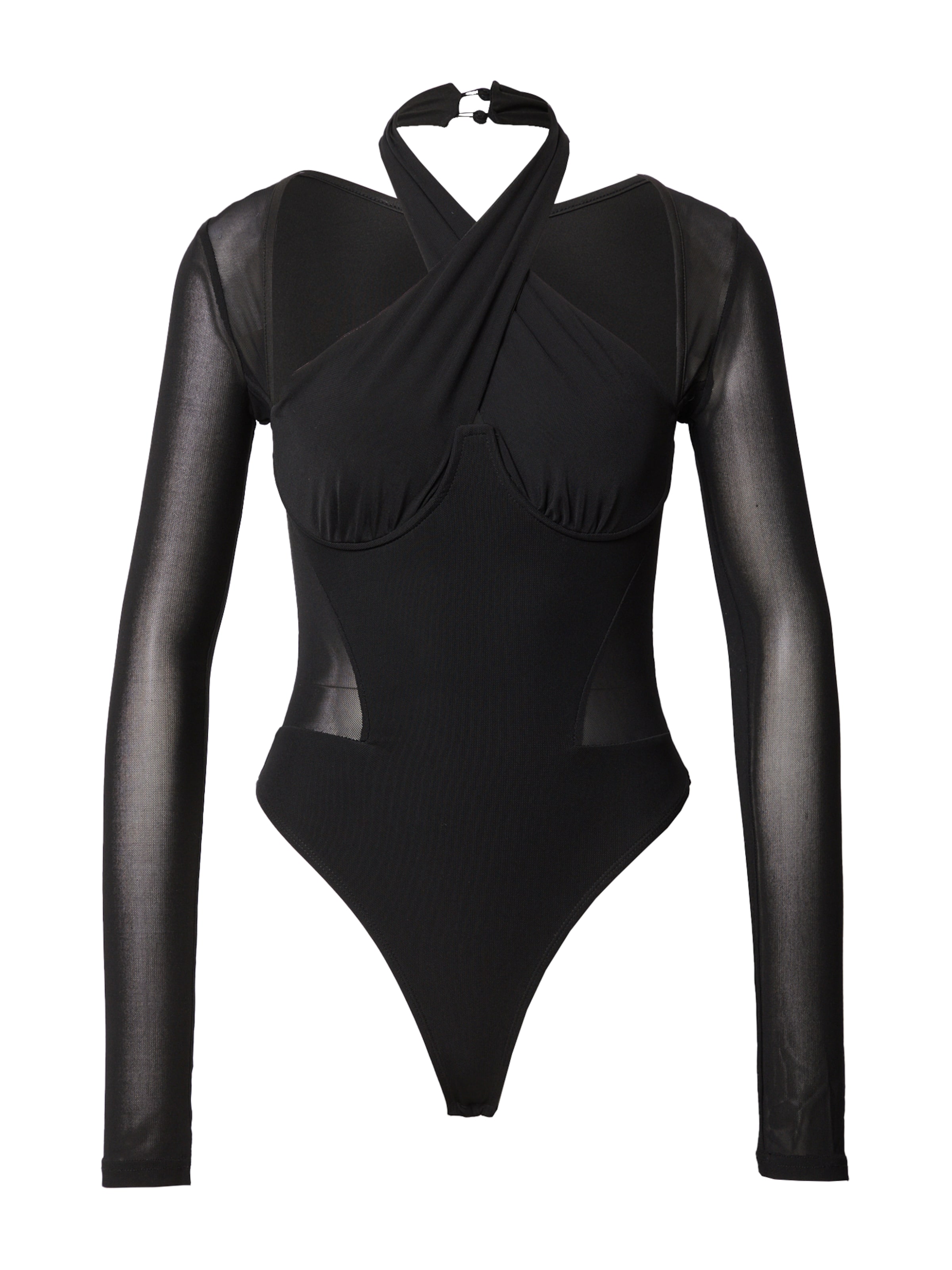 Body a maglietta di Misspap in nero: frontale