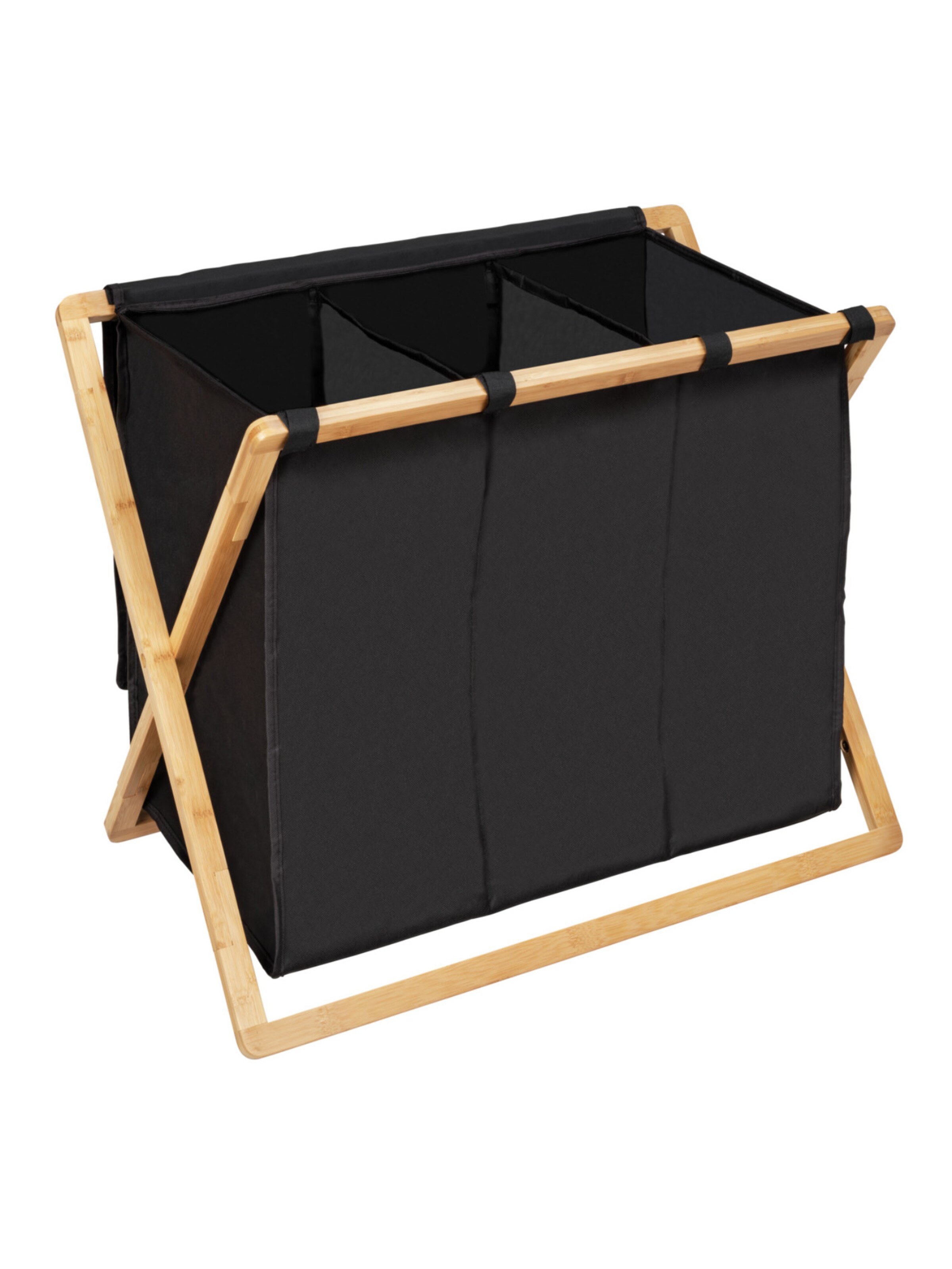 Wenko Wäschebehälter 'Trio Ecori' in Schwarz