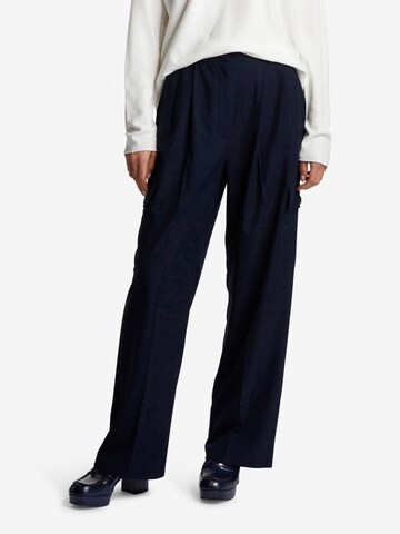 Rich & Royal Wide leg Cargo Pants in Blue: front