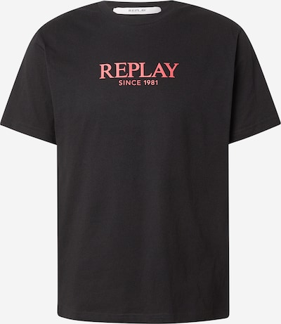 REPLAY Majica u pastelno crvena / crna, Pregled proizvoda