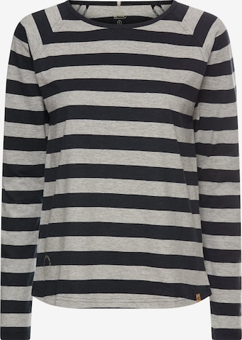 CAMEL ACTIVE Gestreiftes Langarmshirt mit Raglanärmeln in Grau: Vorderseite