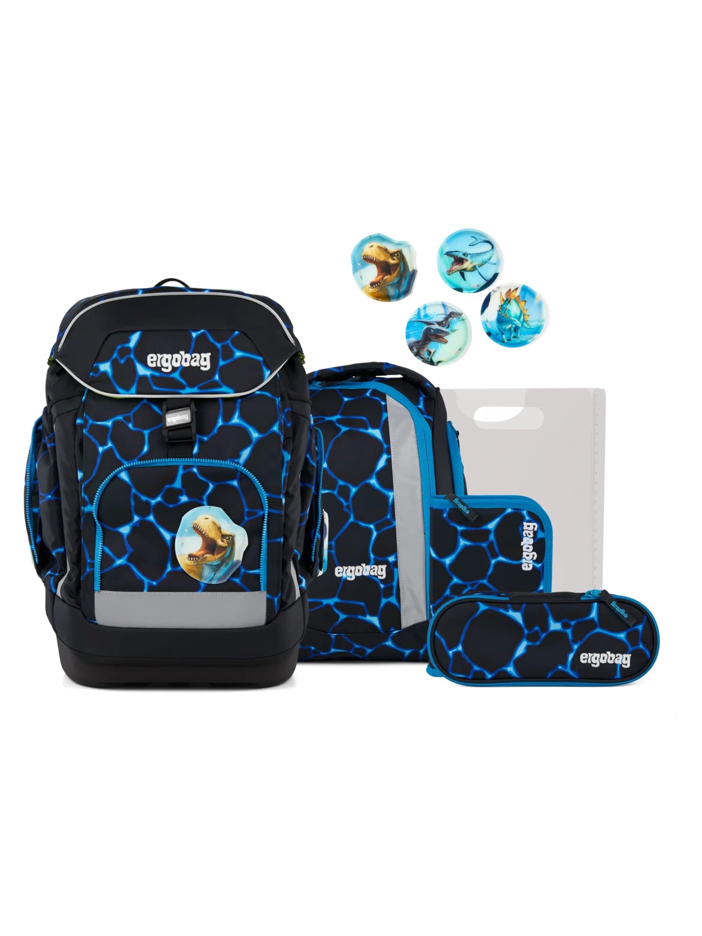 ergobag Backpack 'Schulranzen-Set maxi Set' in Blue: front