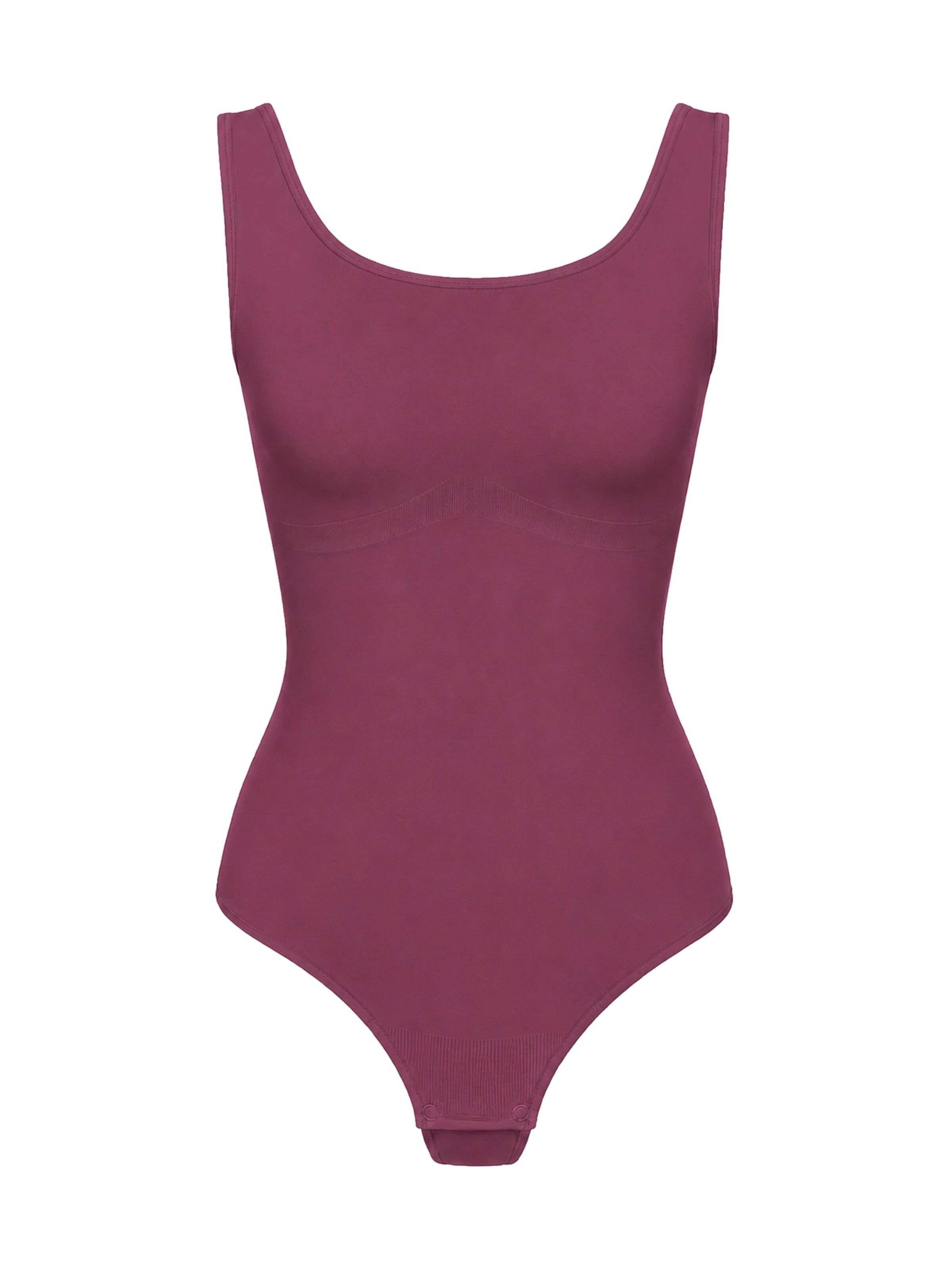 Body modellante 'Tank Sculpting Bodysuit with String' di cfab in lilla: frontale