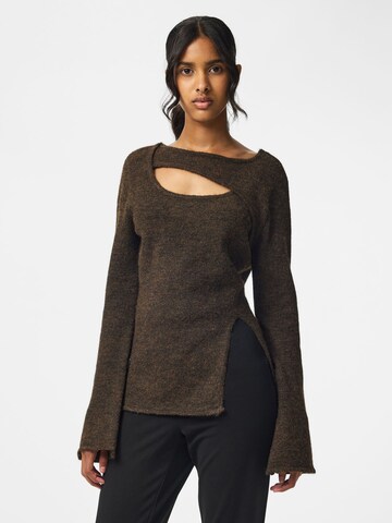 PIECES Pullover 'VALLIE' i brun: forside
