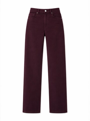 IT'S BASIC Regular Jeans 'Straight Mid Rise Jeans - Burgundy' in Red: front