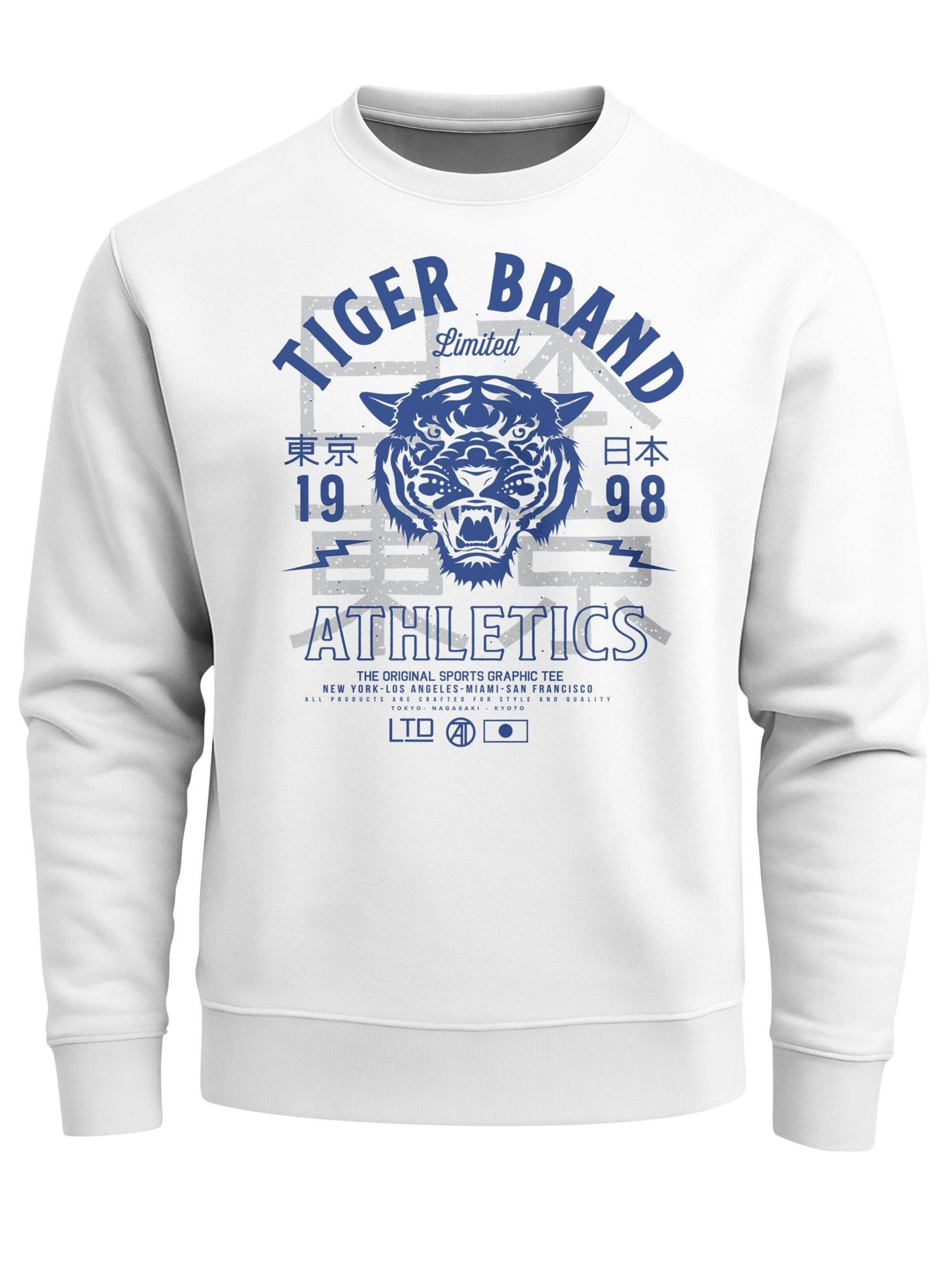 Neverless Sweatshirt 'Tiger'‌‌‌‌‌‌‌‌ in Weiß: Vorderseite