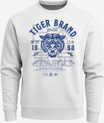 Neverless Sweatshirt 'Tiger' in Weiß: Vorderseite