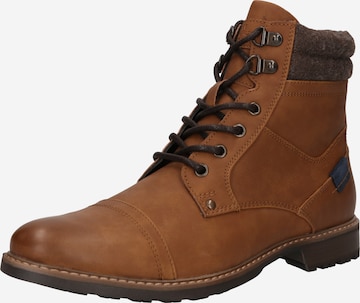 River Island Lace-Up Boots in Brown: front