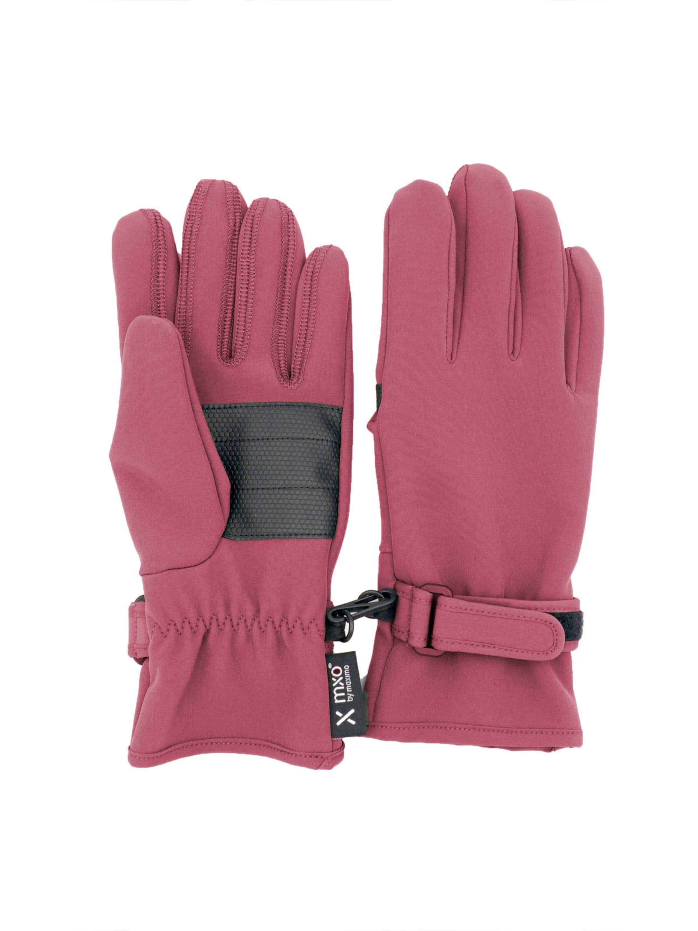 MAXIMO Gloves 'KIDS-Fingerhandschuhe Softshell, Klettriegel, Ökotex' in Red: front