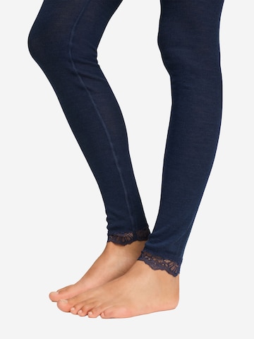 Hanro Skinny Leggings ' Woolen Lace ' in Blauw