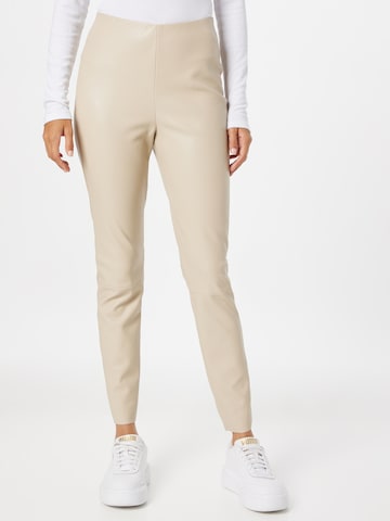 Coupe slim Leggings 'CHASEY' OUI en beige : devant