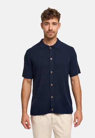 INDICODE JEANS Gebreid vest 'Daxmark' in Blauw: voorkant