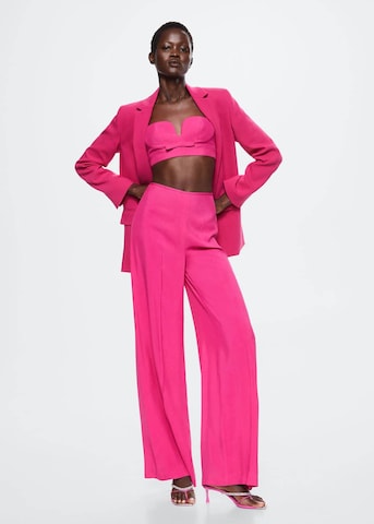 MANGO Wide leg Pants 'Tina' in Pink