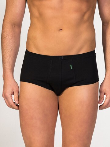 Slip 'Senior Fly Front Brief' di zd ZERO DEFECTS in nero: frontale