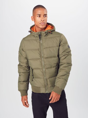 Coupe regular Veste d’hiver 'Adrian' INDICODE JEANS en vert : devant