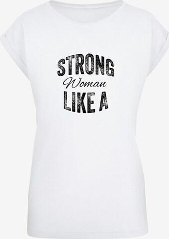 Merchcode Shirt 'WD - Strong Like A Woman' in White: front