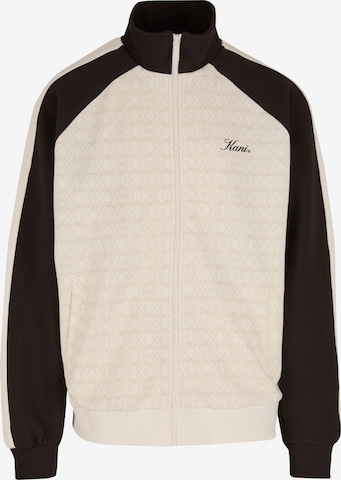 Karl Kani Zip-Up Hoodie in White: front