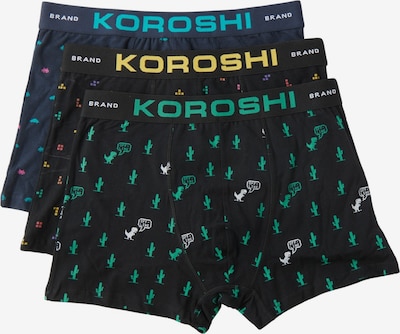 KOROSHI Boxer shorts in marine blue / Yellow / Green / Black, Item view