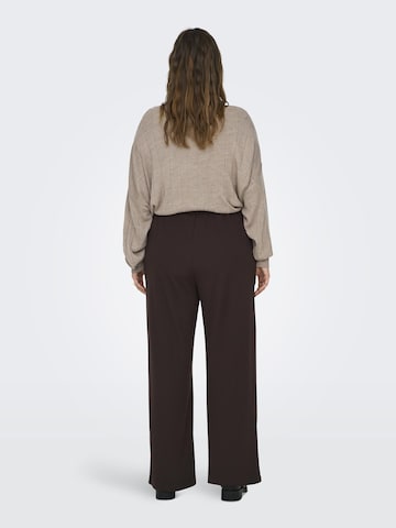 ONLY Carmakoma Wide leg Bandplooibroek 'CARSania' in Bruin