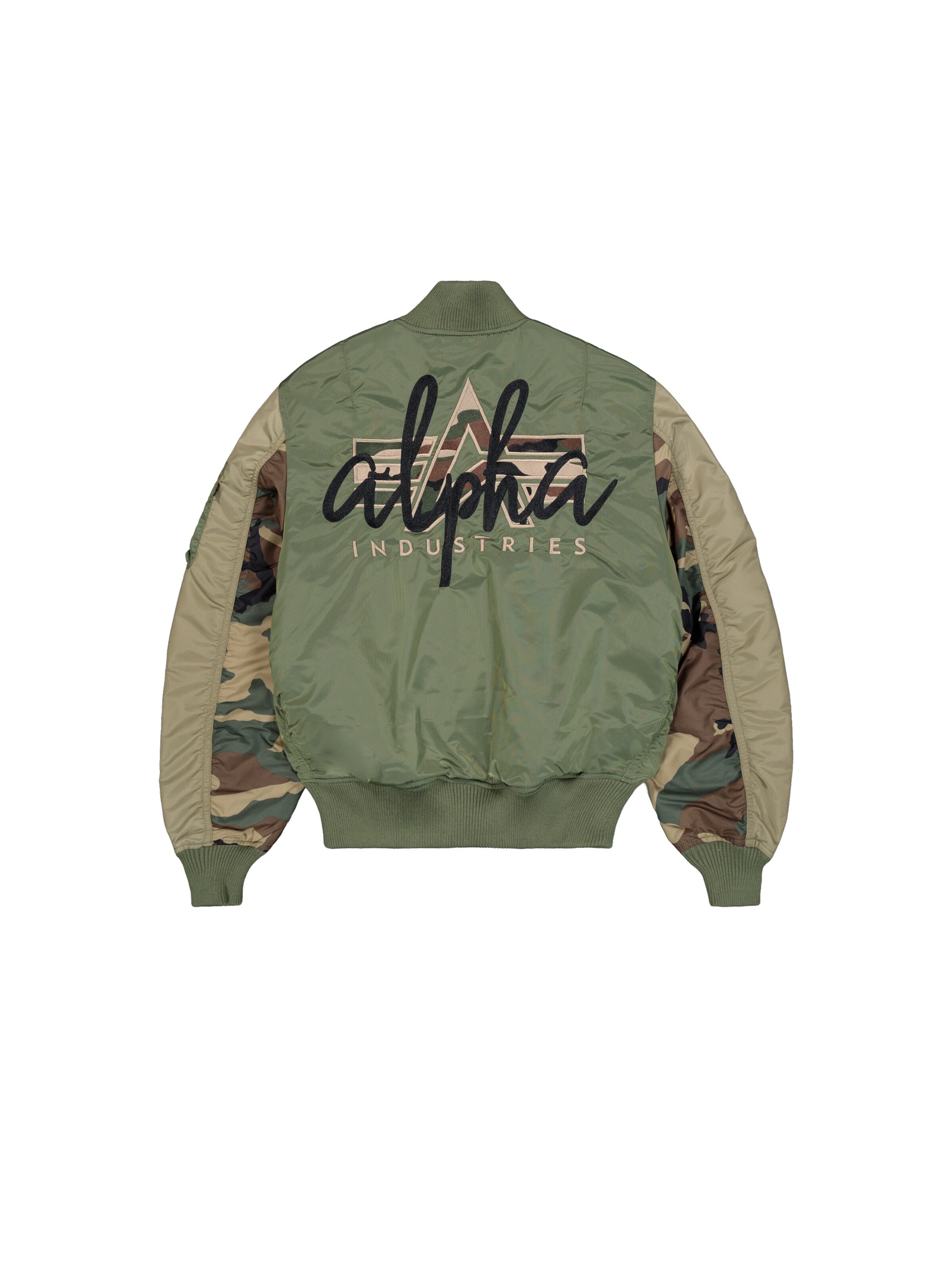 ALPHA INDUSTRIES Välikausitakki 'MA-1' värissä vihreä
