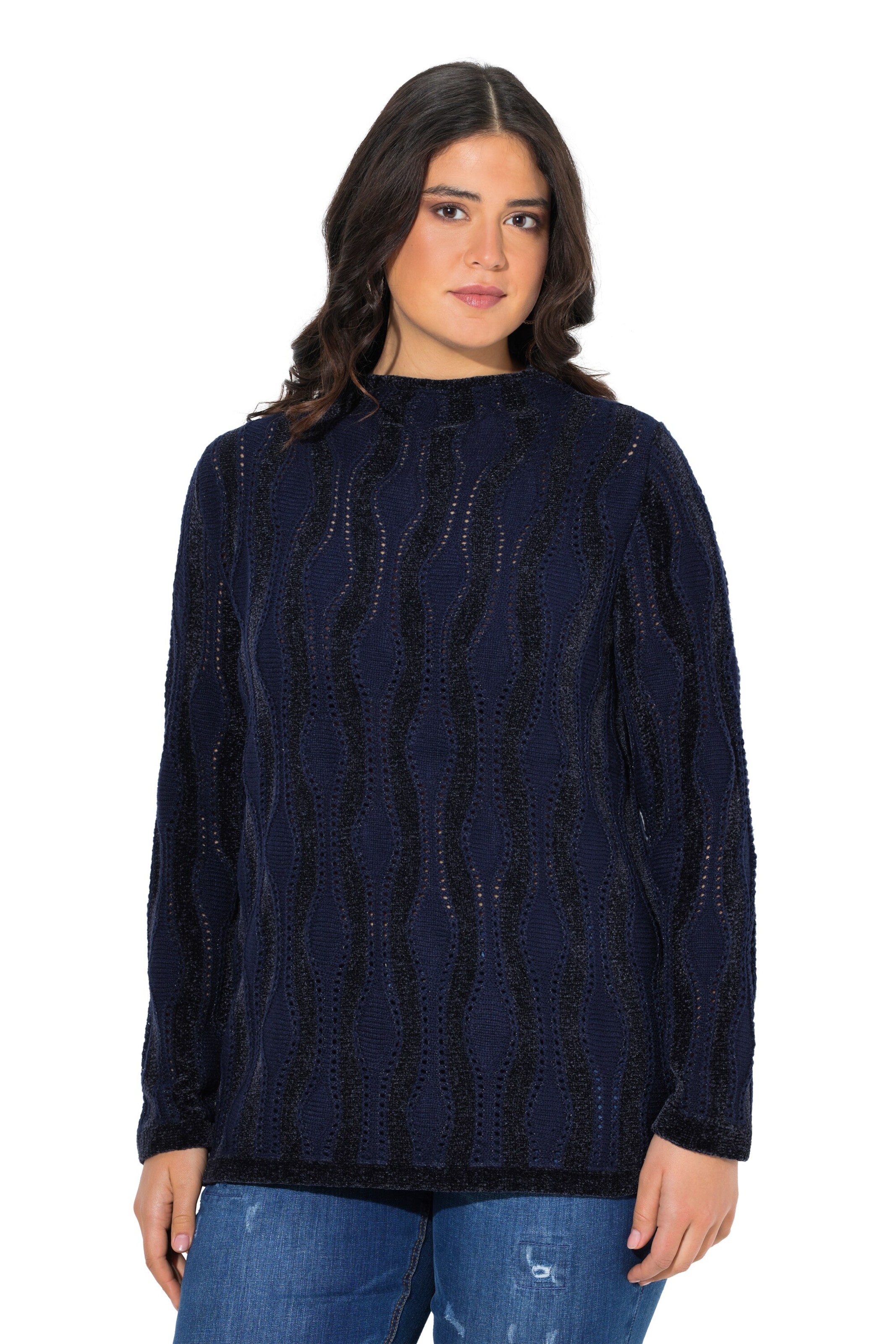 Pull-over Ulla Popken en bleu : devant