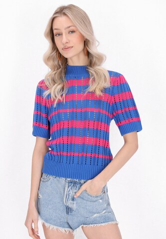 Pull-over IZIA en bleu : devant