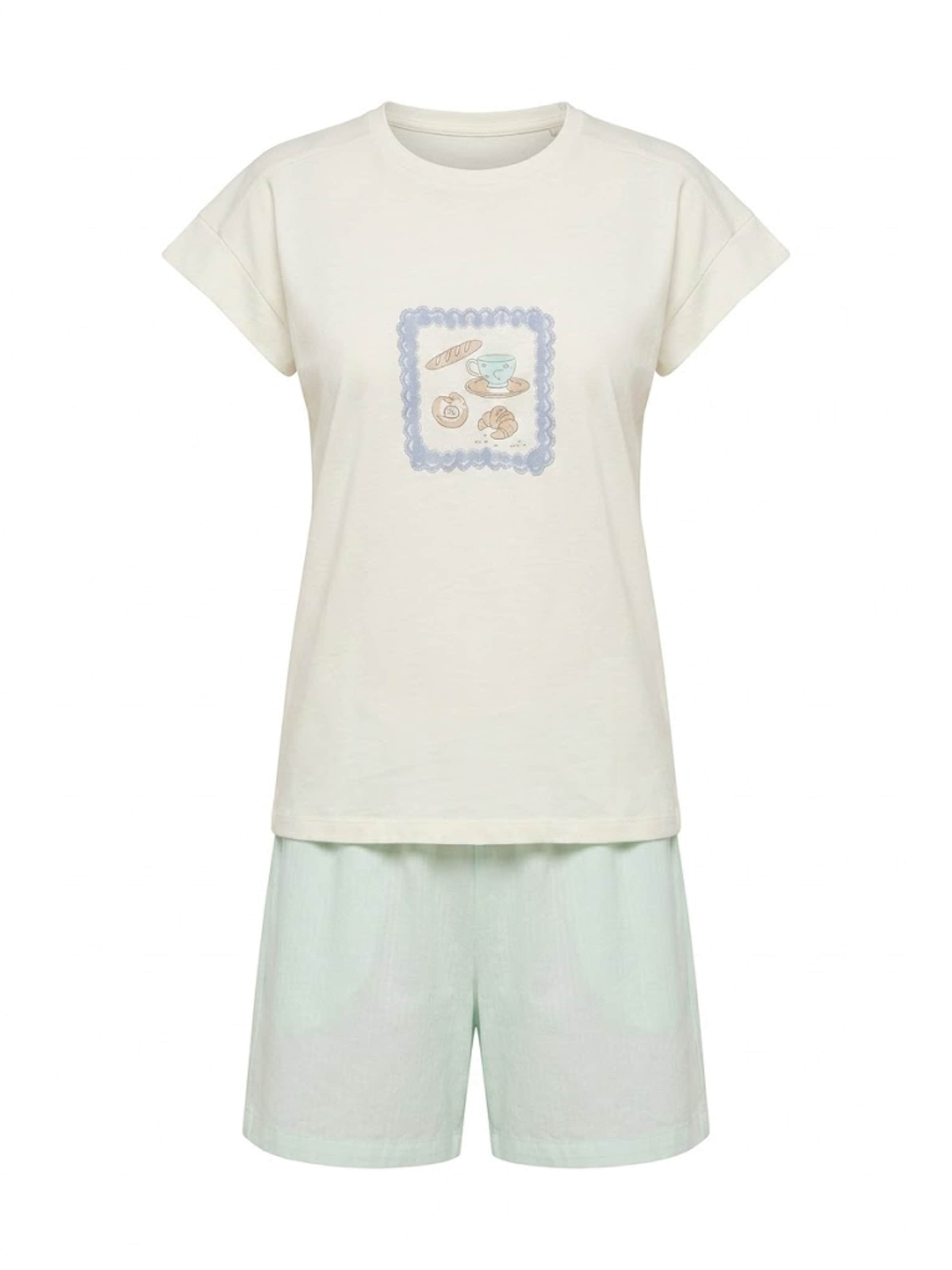 Dagi - Pijama de pantalón corto en beige: frente