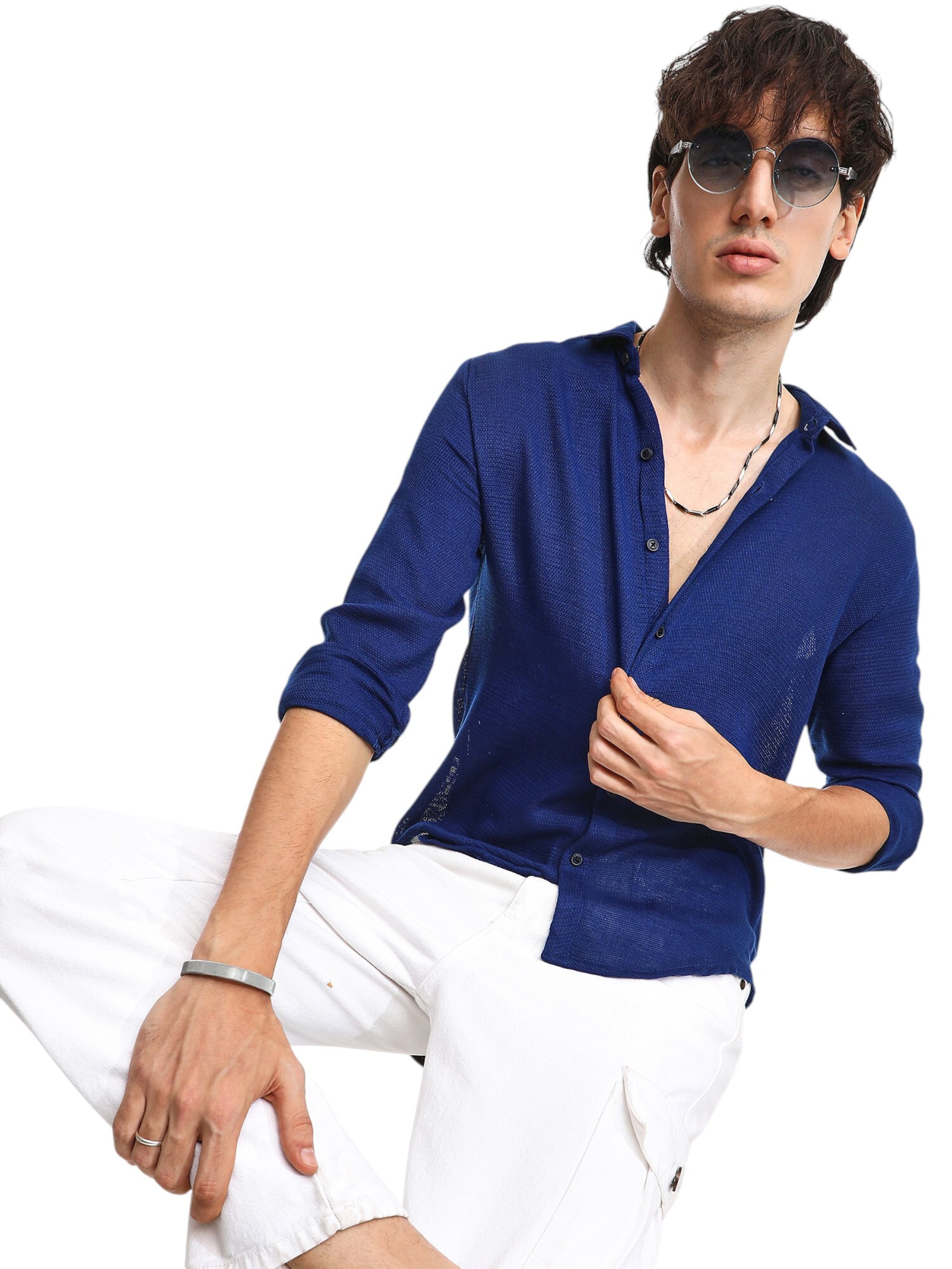 Regular fit Camicia 'Thyrza' di Campus Sutra in blu