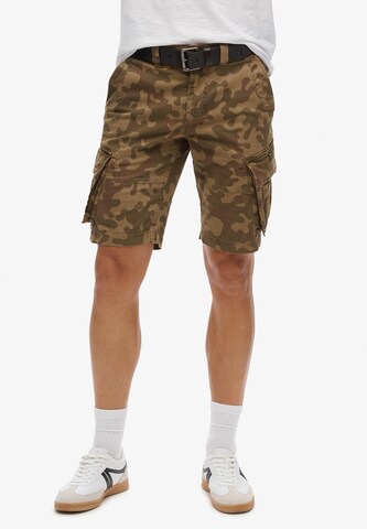 Superdry Loosefit Cargobroek 'Core' in Groen: voorkant