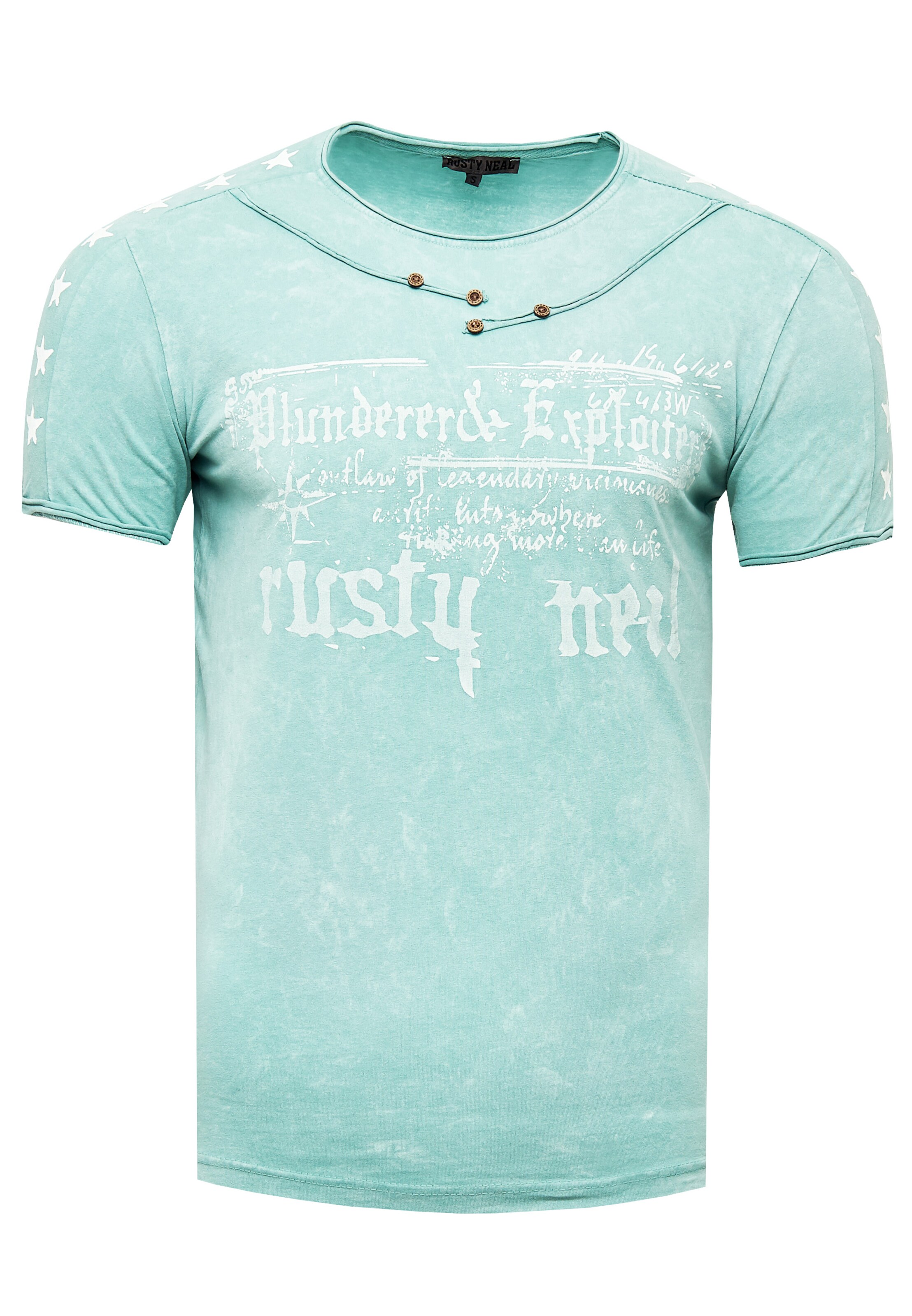 Rusty Neal Shirt in Groen: voorkant