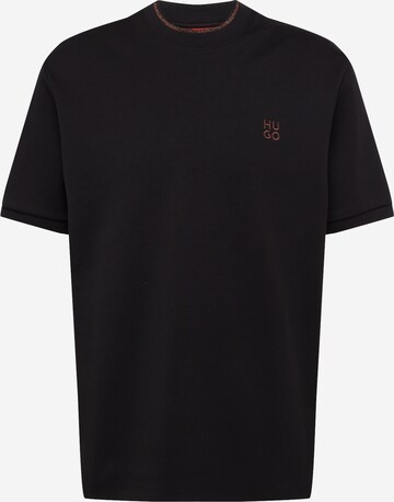 melns HUGO T-Krekls 'Dettis': no priekšpuses