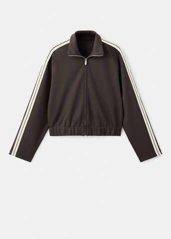 MANGO Zip-Up Hoodie 'Tri' in Brown