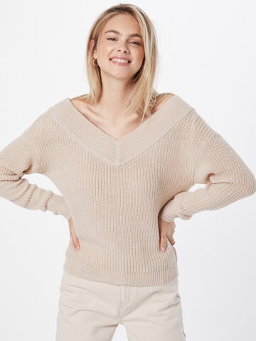 ONLY Sweater 'MELTON' in Beige: front