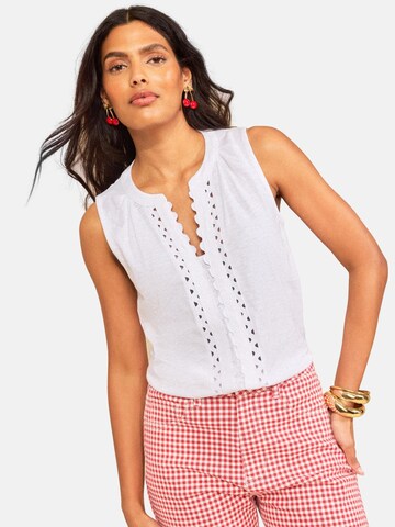 Top di love & roses in bianco: frontale