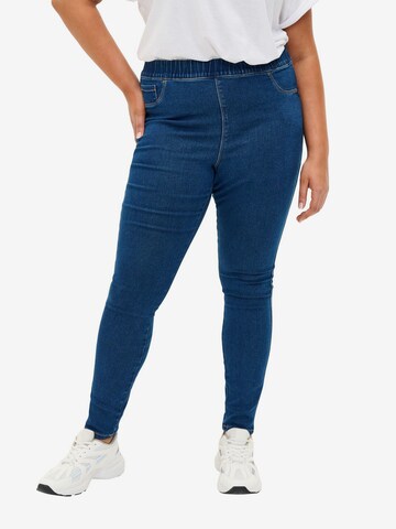 Zizzi Skinny Jeggings in Blauw: voorkant