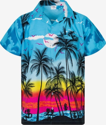 King Kameha Shirt 'Beach' in Blau: Vorderseite