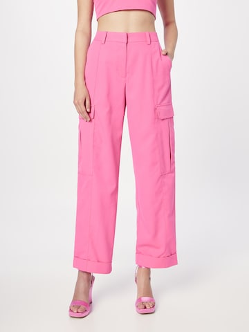 Wide Leg Pantalon cargo 'JANE' SOMETHINGNEW en rose : devant