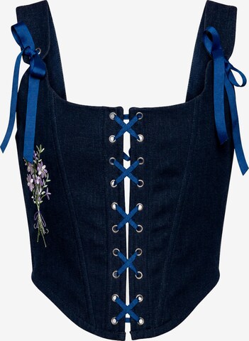 Corsage 'Midnight Daisy Corset' VIADALINNO en bleu : devant