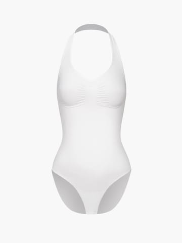 Body modellante 'Neckholder Bodysuit mit Slip' di cfab (formerly creamy fabrics) in bianco: frontale
