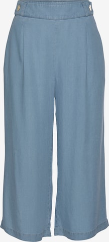 LASCANA Wide leg Pleat-Front Pants in Blue: front