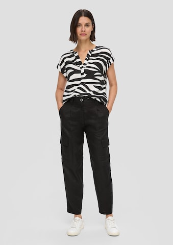 s.Oliver Tapered Cargobroek in Zwart