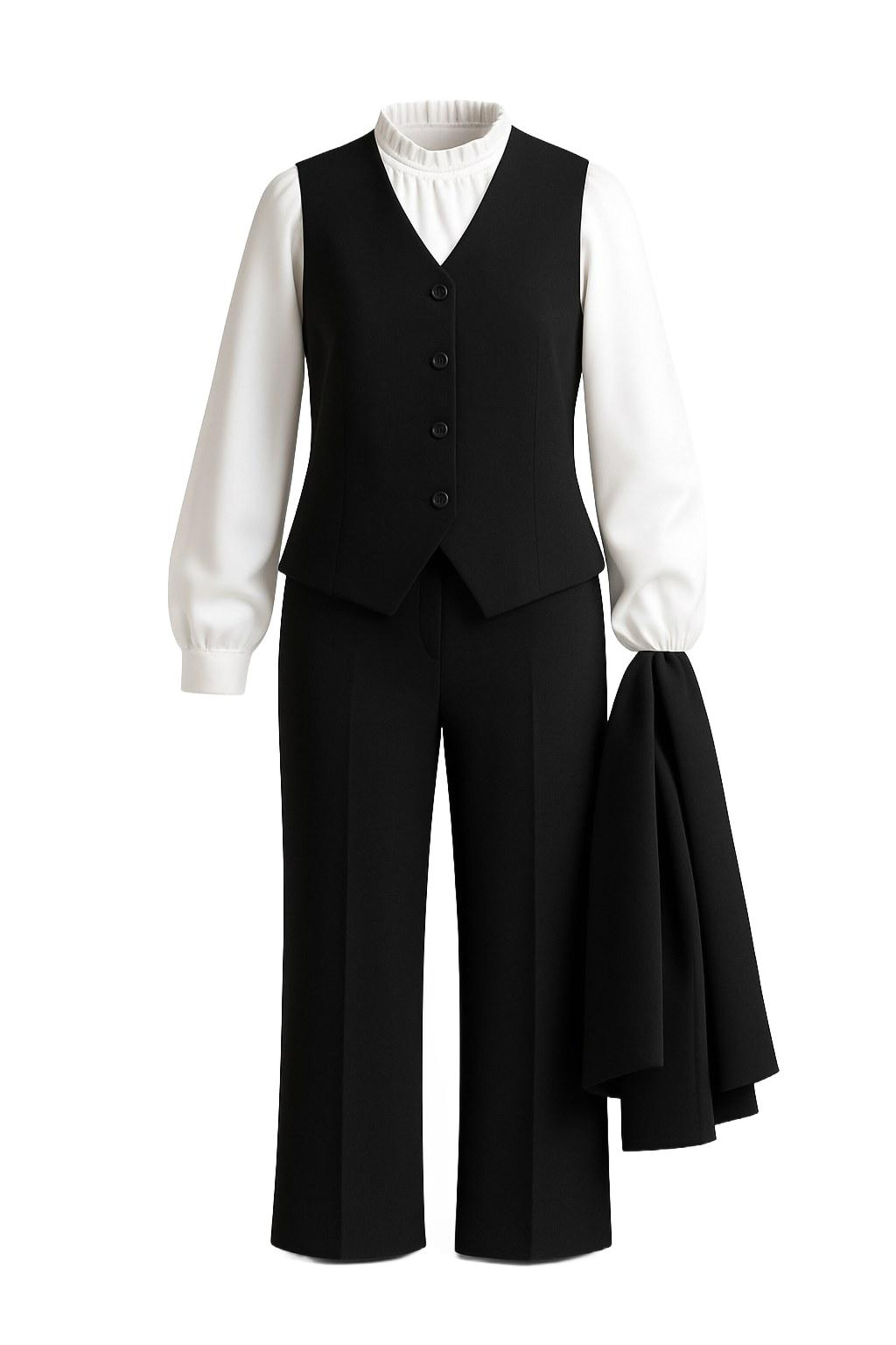 MODAMIHRAM Pantalons de tailleur en noir, Vue avec produit