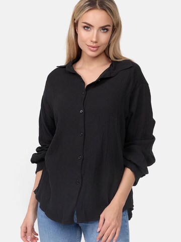 Worldclassca Bluse 'Damen Musselin Bluse Sommer'‌‌‌‌‌‌‌‌‌ in Schwarz: Vorderseite