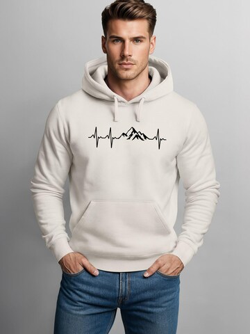 Neverless Sweatshirt 'Berg Herzschlag' in Beige
