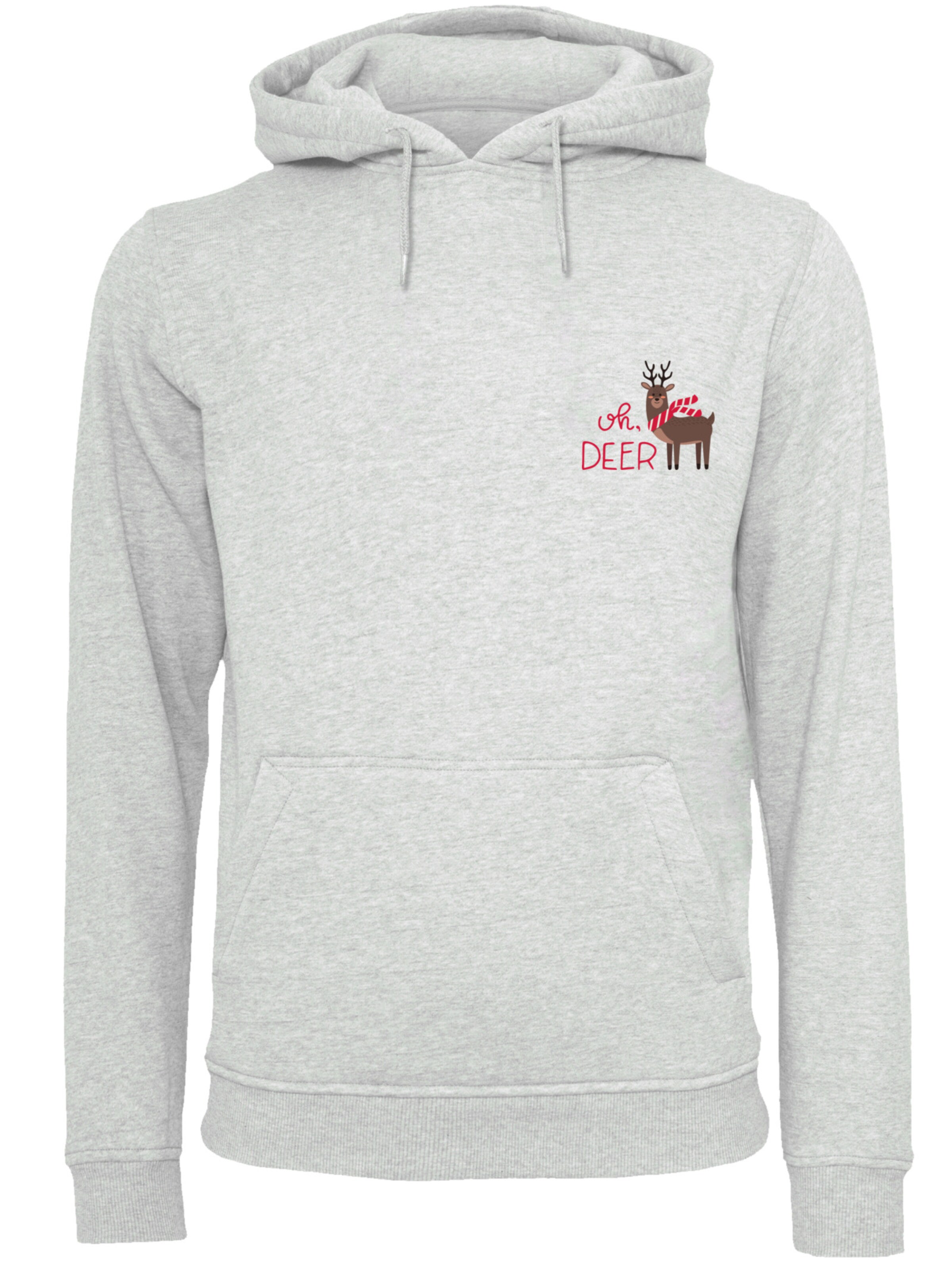 F4NT4STIC Sweatshirt 'Christmas Deer' in Grey: front