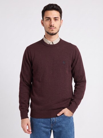 Carhartt WIP Sweter 'Madison Sweater Palisander / Black' w kolorze brązowy: przód