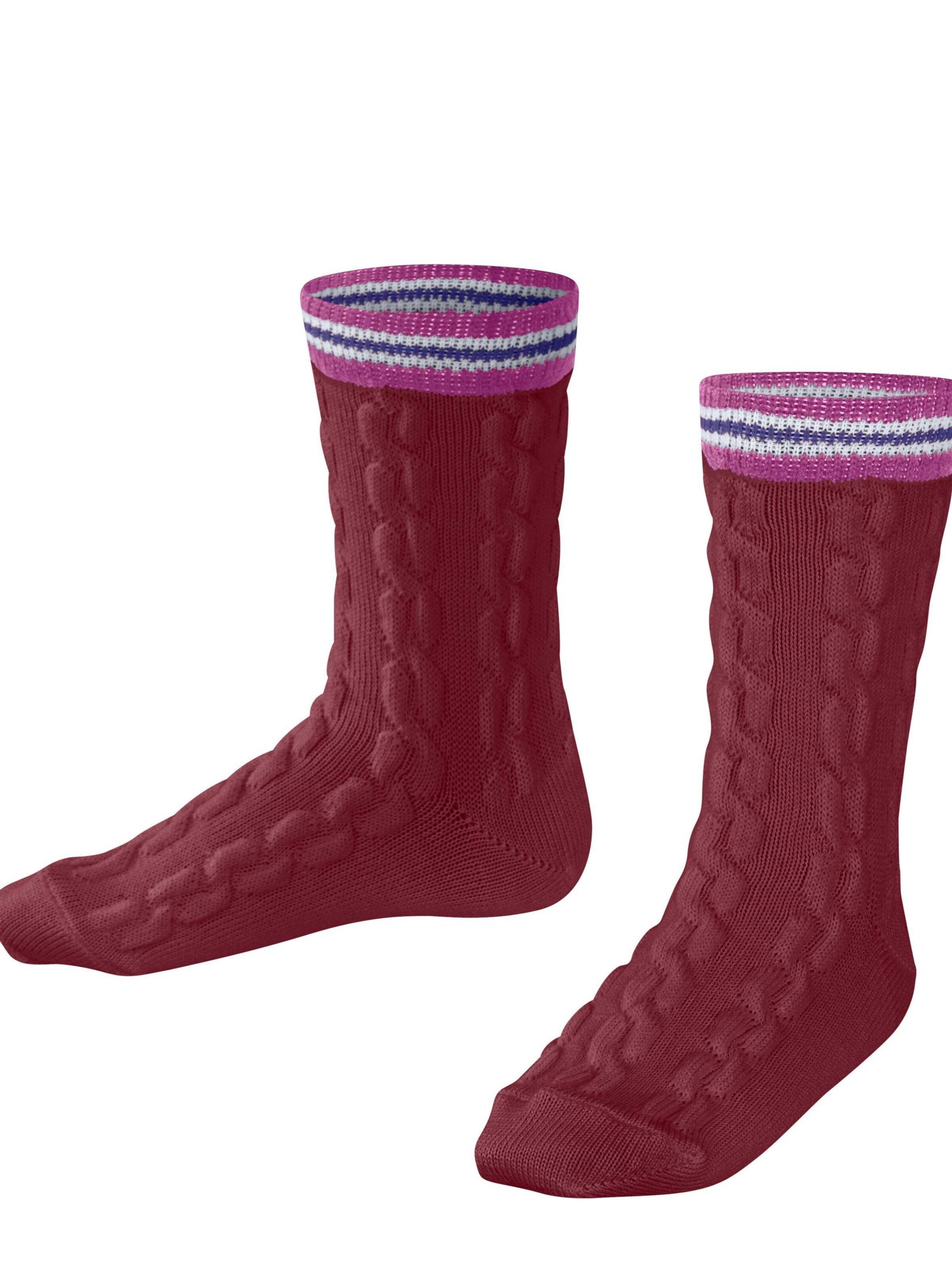 FALKE Socken 'Preppy Cable'‌‌‌‌‌ in Rot: Vorderseite