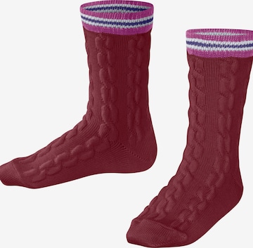FALKE Socken 'Preppy Cable' in Rot: Vorderseite
