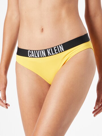 Calvin Klein Swimwear Bikini Bottoms in Yellow: front